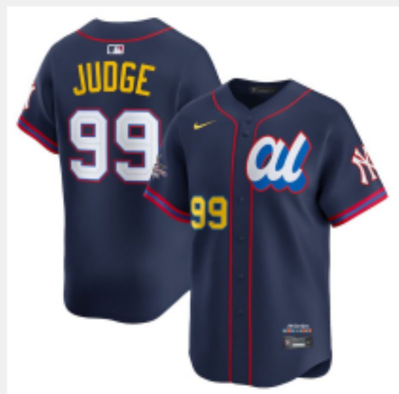 Men 2025 New York Yankees #99 Judge Blue All star Blank Blue Nike MLB Jersey style 6->new york yankees->MLB Jersey
